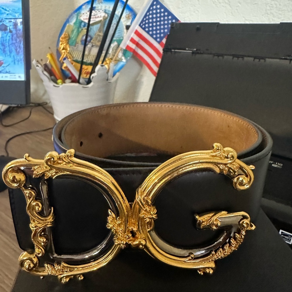 Dolce & Gabbana Black and Gold Belt